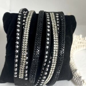 Black bling stack bracelet